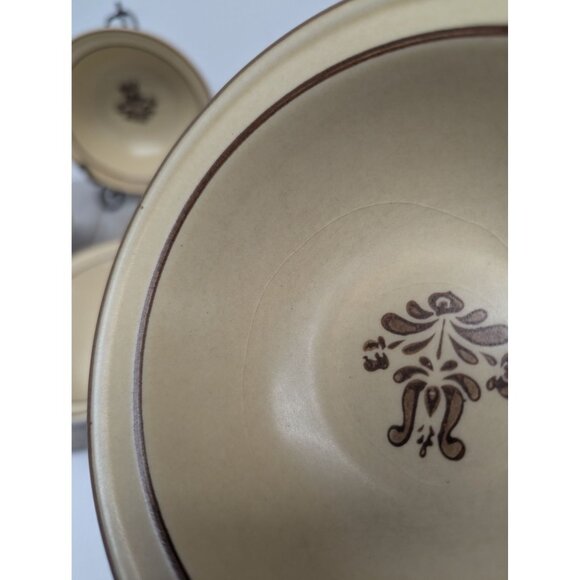 Set of 4 Pfaltzgraff Village Tan Dessert Bowl USA 5 1/4" Rimmed - Picture 5 of 12